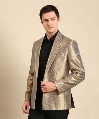 Gold silk jacquare blazer 4