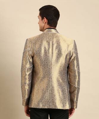 Gold silk jacquare blazer 5