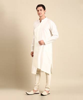 Ivory silk jaquard kurta set 2