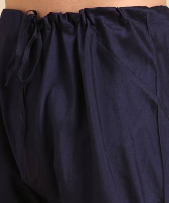 Red & blue silk jaquard kurta set 5