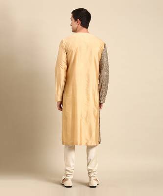 Brown & gold silk chanderi kurta set 5