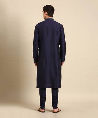 Green & blue silk jaquard kurta set 4