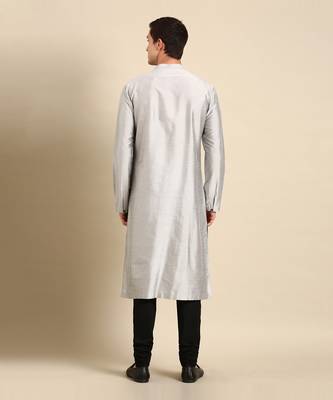 Silver black silk muslin kurta set 5