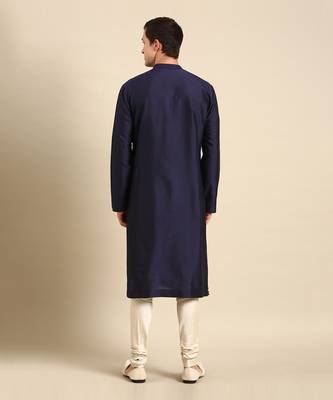 Brown & beige print silk chanderi kurta set 4
