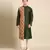 Green print silk muslin kurta set