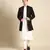 Black mirror emb crush silk long open jacket