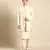 Ivory silk jacquard long open jacket