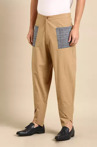 Beige malai cottons pant