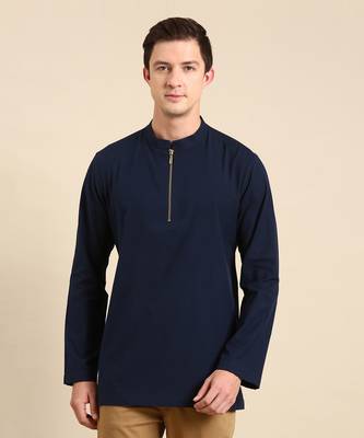 this classic short kurta can be paired up with black/beige straight cut pant. 2