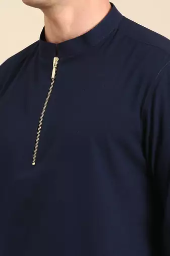 this classic short kurta can be paired up with black/beige straight cut pant.