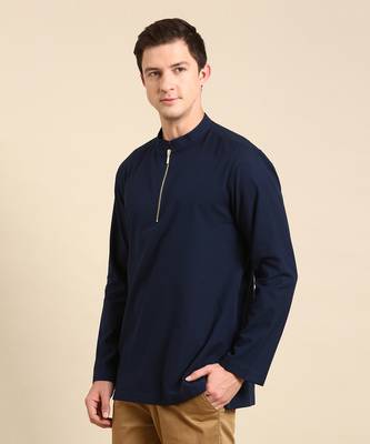 this classic short kurta can be paired up with black/beige straight cut pant. 4