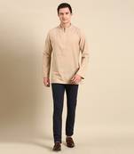 this short kurta can be paired up with white/black pant.