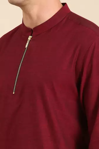the short kurta is perfect outfit for semi cocktail party when its paired with black formal trouser.