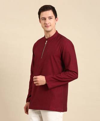 the short kurta is perfect outfit for semi cocktail party when its paired with black formal trouser. 4