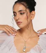 Gold tone polki pendant with chain