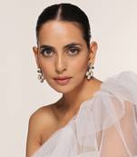 Green polki stud earrings