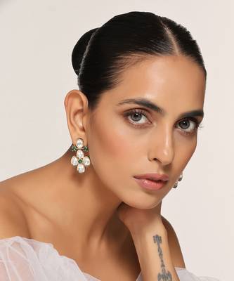 Green polki stud earrings 3