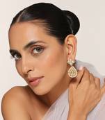 Gold tone kundan dangler earrings