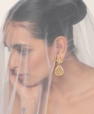 Gold tone kundan dangler earrings 3