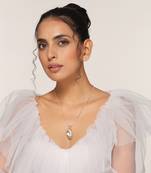 Gold tone polki pendant with chain