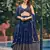 Blue Sequin Embroidered Work Georgette Fabric Wedding Lehenga Choli With Dupatta Semi Stitched.