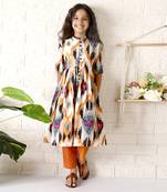 Multicolor senorita ikat kurta set