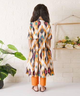 Multicolor senorita ikat kurta set 2