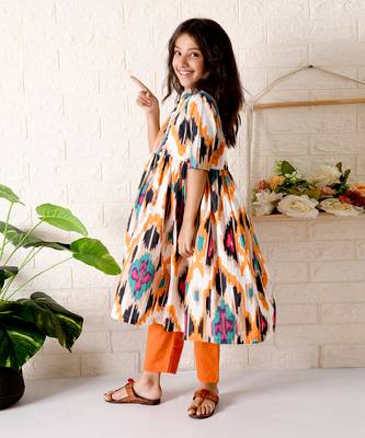 Multicolor senorita ikat kurta set 3
