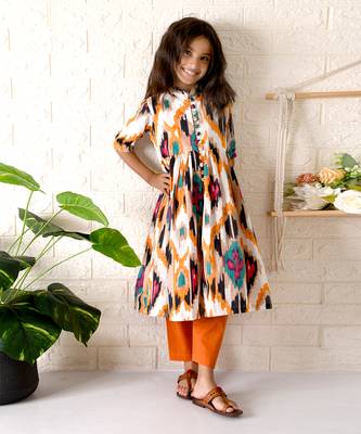 Multicolor senorita ikat kurta set 4
