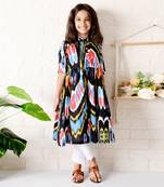 Multicolor nightfall ikat kurta set