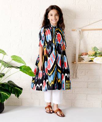 Multicolor nightfall ikat kurta set 2