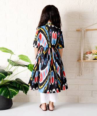 Multicolor nightfall ikat kurta set 3