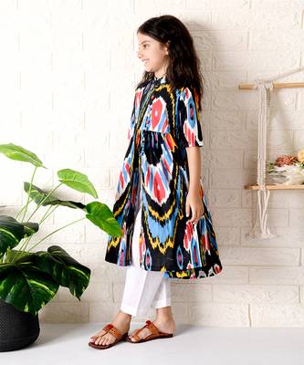 Multicolor nightfall ikat kurta set 4