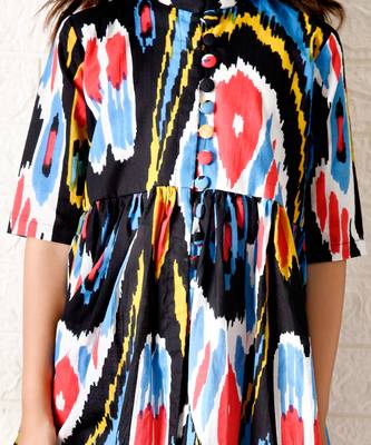 Multicolor nightfall ikat kurta set 5