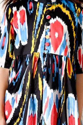 Multicolor nightfall ikat kurta set
