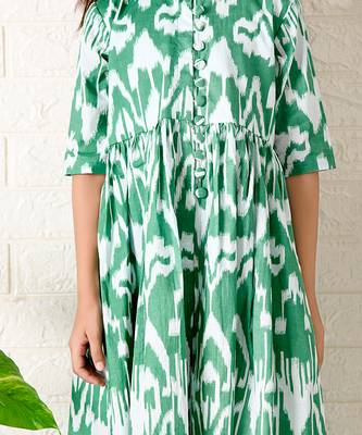 Green kale ikat kurta set 5