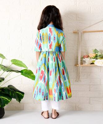 Multicolor cassata ikat kurta set 2
