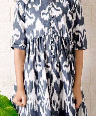 Grey toad ikat kurta set 5
