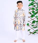 Grey figgy ikat kurta set