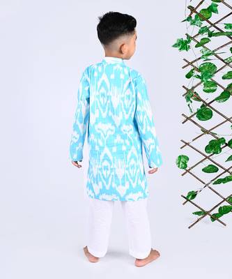 Blue air ikat kurta set 2
