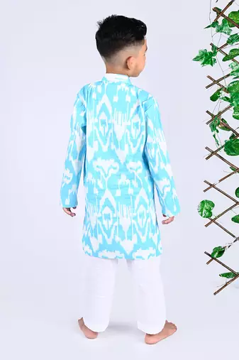 Blue air ikat kurta set