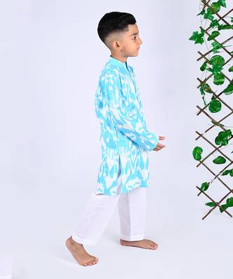 Blue air ikat kurta set 3