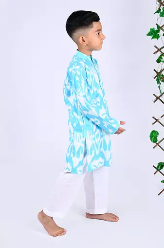 Blue air ikat kurta set
