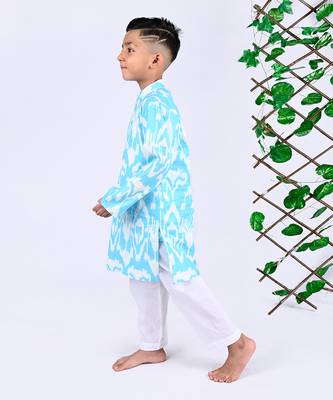 Blue air ikat kurta set 4