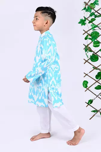 Blue air ikat kurta set