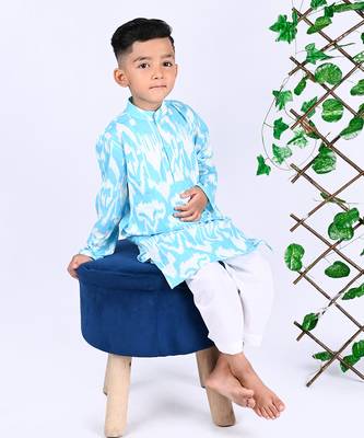 Blue air ikat kurta set 5