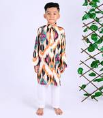 Multicolor toffee ikat kurta set