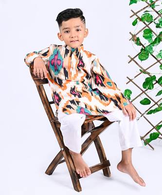 Multicolor toffee ikat kurta set 5