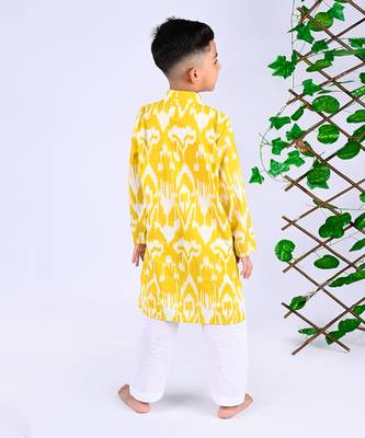 Yellow sun ikat kurta set 2