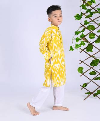 Yellow sun ikat kurta set 3